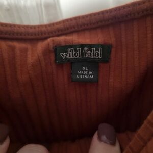 Wild Fable Rust Ribbed Top